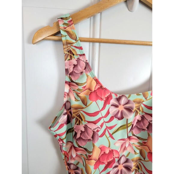 Nicole Miller Floral One Piece Swimsuit Size XL - Picture 2 of 6